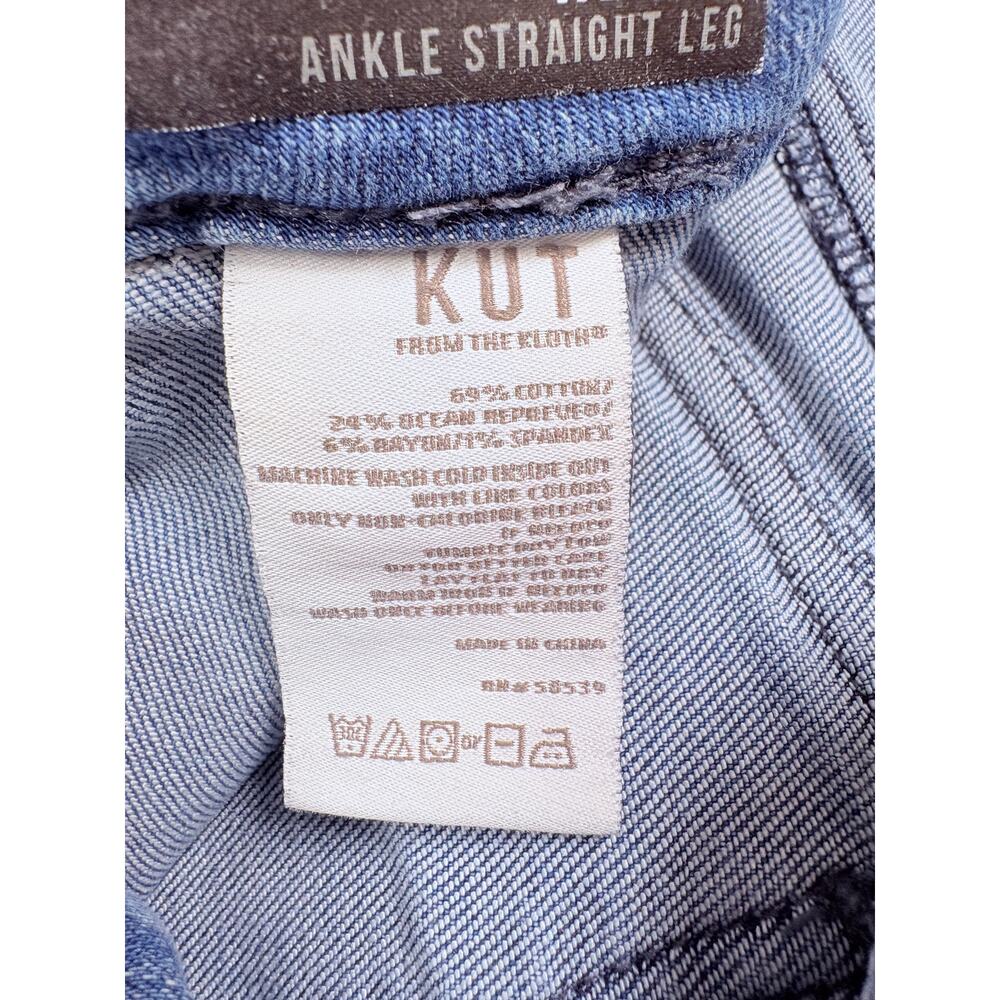 Utility Workwear KUT from the Kloth Reese Cargo Straight Ankle Medium Wash Jeans - Picture 12 of 15